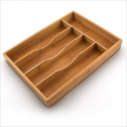 Portaposate 4.5 x 25.5 x 34 cm bambù 5 scomparti per cucchiai forchette coltelli, vassoio porta posate in bambu´, con 5 scompartimenti totali per en oferta