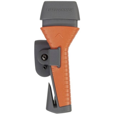 Utensile di sicurezza LifeHammer 10660 10660 Incl. Supporto, Taglia cinture, Rottura vetri (L x L x A) 21.5 x 14 x 3.7