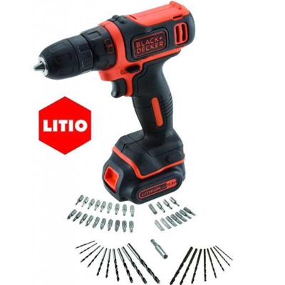Trapano Black+Decker Litio Bdcdd12At-Qw Set-50 10,8V-1,5A - BLACK & DECKER