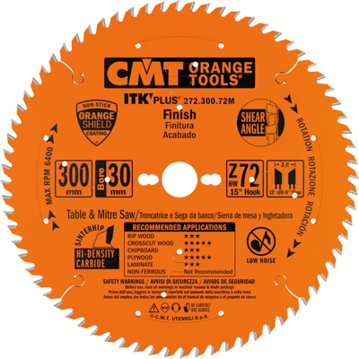 CMT 272.300.72M Lama Circolare Itk-Plus per Taglio Traverso Vena, Arancio