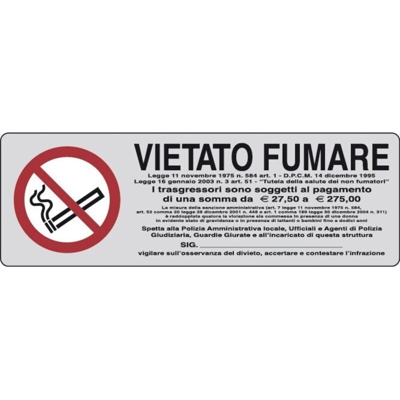 ETICHETTA 'VIETATO FUMARE' cm 15 x 5 - IST