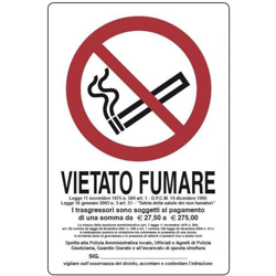 Targa Cartello Segnalico "Vietato Fumare L.311/1" 180X120 10 Pz - IST características