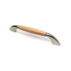 REI - Maniglia stile contemporaneo, Legno-Zama, Nichel Bisú Trasparente, 128mm interasse. Marchio en oferta