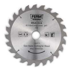 FERM Lama per Sega 210 x 30/16/18 24 denti. Per troncatrice radiale MSM1035, MSM1039 e banco da taglio TSM1035 características