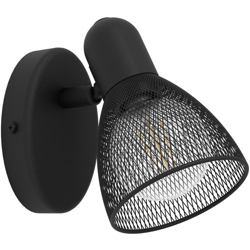 Eglo - Faretto 1 Luce Spot E14 Nero Metallo Illuminazione Interno 28W Carovigno en oferta