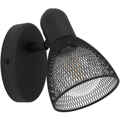 Eglo - Faretto 1 Luce Spot E14 Nero Metallo Illuminazione Interno 28W Carovigno