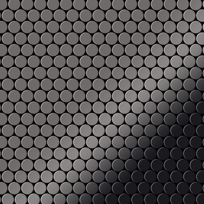 Alloy - Mosaico metallo solido Titanio specchiato Smoke grigio scuro spesso 1,6 mm Penny-Ti-SM