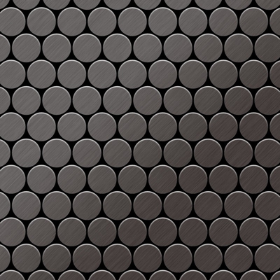 Alloy - Mosaico metallo solido Titanio spazzolato Smoke grigio scuro spesso 1,6 mm Dollar-Ti-SB