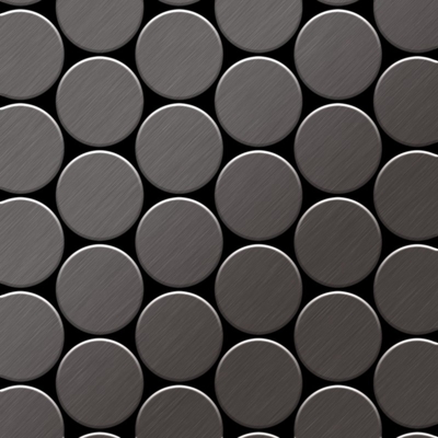 Mosaico metallo solido Titanio spazzolato Smoke grigio scuro spesso 1,6 mm ALLOY Medallion-Ti-SB