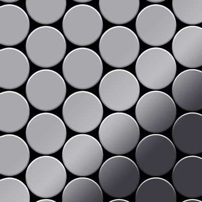 Alloy - Mosaico metallo solido Acciaio inossidabile Marine specchiato grigio spesso 1,6 mm Medallion-S-S-MM