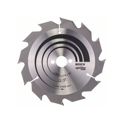 Bosch Lama per sega circolare Optiline Wood per sega circolare manuale, 160 x 20/16 x 2,6 mm, 12