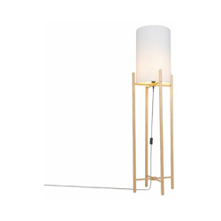 Lampada da terra con paralume lengi - rustico - Legno,Tessuto - Beige/Bianco - Oblungo/Cilindro Max. 1 x Watt - Qazqa características