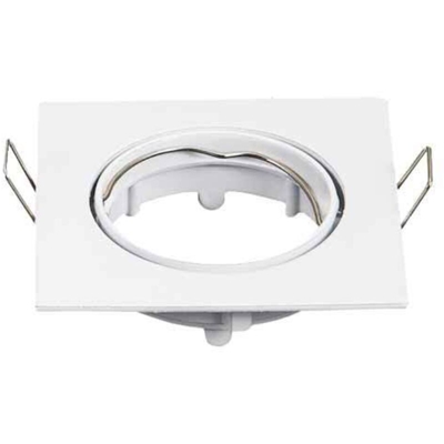 V-Tac Faretto Da Incasso Quadrato Orientabile Attacco Gu10 Colore Bianco 3590
