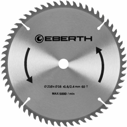 Eberth - Lama Sega Circolare TCT per Xilografie (210 x 2,4 x 30 mm, 60 Denti, Carburo di Tungsteno) precio