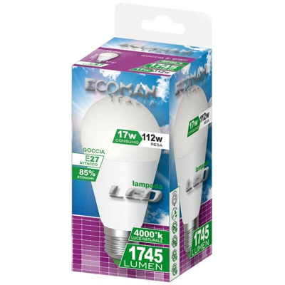 Ecoman Led Goccia 17W 4000K E27 Naturale