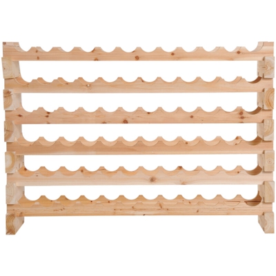 Cantinetta Scaffale Portabottiglie in Legno di Pino 6 Ripiani 72 Bottiglie - Homcom