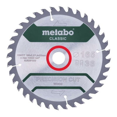 Metabo Lama 'precision cut - classic', 165x2,2/1,4x20 Z36 WZ 15° - 628281000