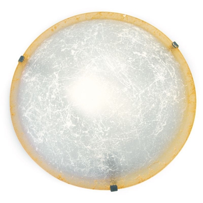 03/00812 - plafoniera tonda vetro decorato bordo ambra lampada classica interno e27 - GT LUCE