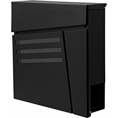 Cassetta portalettere a parete HWC-B28 acciaio zincato 12x37x37cm nero - MENDLER