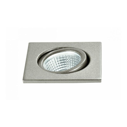 Faretto a incasso quadrato orientabile con luce led di colore silver 3 watt 4000 kelvin - SHOP-DAY en oferta