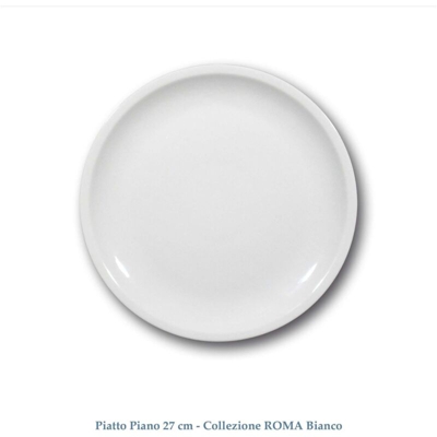 Piatto Piano 27 Roma Bianco - SATURNIA