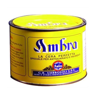 Cera Ambra Per Legno Ambrosoli Solida Gialla Lt. 0,5 conf. 12Pz
