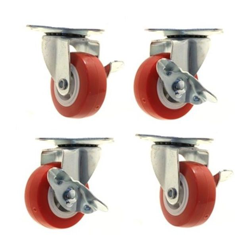 SET 4 RUOTE DA 2' - 50 mm PIROETTANTI 360° CON PIASTRA DI FISSAGGIO E BLOCCAGGIO - J69 precio