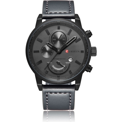 Guarda PU uomini del quarzo di modo CURREN nuovo di marca del cuoio W / calendario 3ATM resistente all'acqua Uomo casuale orologio da polso