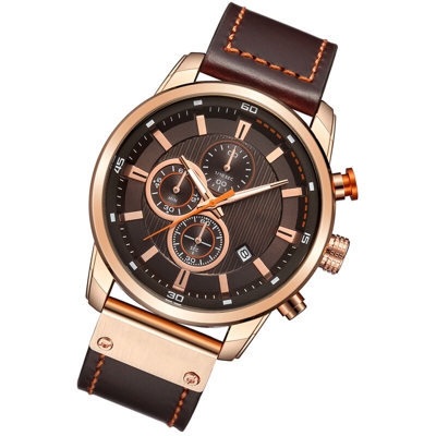 Guarda Curren alta qualita impermeabile da polso al quarzo analogico digitale di modo casuale del cuoio di affari degli uomini orologi sportivi