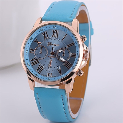 Casual di cuoio alla moda delle donne Orologi PU quarzo per signora signore Orologi da polso Elegance - ASUPERMALL