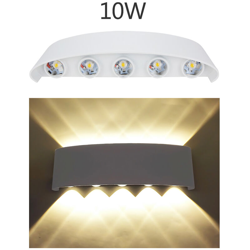 verticale LED parete parete Alluminio emettitori guscio interno bianco sezione arcuata caldo 10W bianco - ASUPERMALL precio