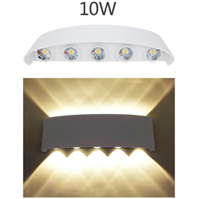 verticale LED parete parete Alluminio emettitori guscio interno bianco sezione arcuata caldo 10W bianco - ASUPERMALL
