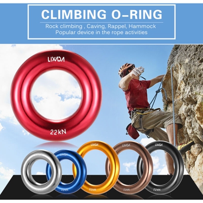 Anello multifunzionale per arrampicata all'aperto, anello grande, nero - ASUPERMALL