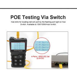 LCD multifunzionale Network Cable Tester Wire Tracker PoE Controllo in linea PoE di tensione e di corrente Tester con Cable Tester con funzione precio