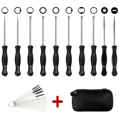 Carburatore speciale cacciavite, 10 set, in pelle nera cassette pennello - ASUPERMALL