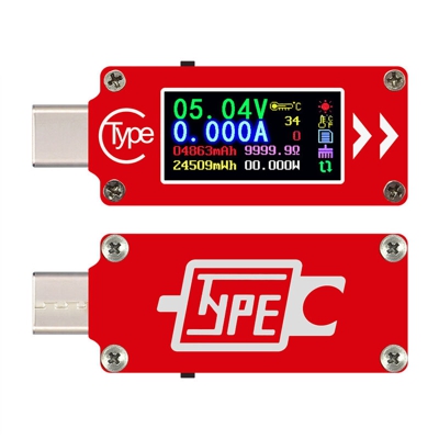 TC64 Tipo C LCD a colori Usb voltmetro voltmetro multimetro corrente di caricamento Pd Banca On Food Tester Usb - ASUPERMALL