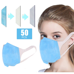 respiratore 3D comodita romanzo tre alette 95% filtro meltblown strato intermedio sono CE 50PCS / blu filtro a cartuccia standard di prestazione: EN en oferta