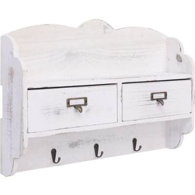 Appendiabiti a Muro Bianco 50x10x34 cm in Legno - VIDAXL