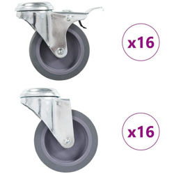 Ruote Girevoli con Foro per Bullone 32 pz 75 mm - VIDAXL precio