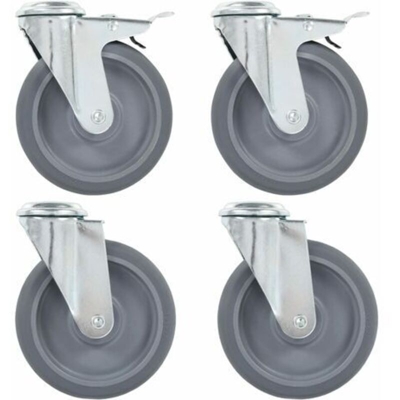 Ruote Girevoli con Foro per Bullone 8 pz 125 mm - VIDAXL