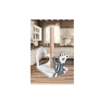 Porta rotolo carta da cucina LOVE lavorazione artigianale - EMMECCI