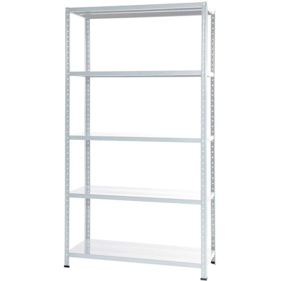Kit Scaffale 5 Piani 100X40X187 Bianco Bullonato - GRIMA