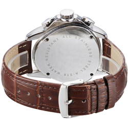 JARAGAR modo freddo Strap Triangolo custodia semi automatica degli uomini della vigilanza meccanica di cuoio di lusso da polso uomo casual con data / en oferta