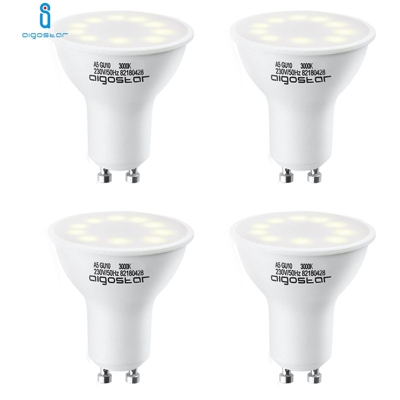 Lampadina Led Gu10 8W 3000K Bianco Caldo A+ 560Lm 120° Fascio Ampio Aigostar 4 Pezzi