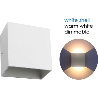 Muro pannocchia alluminio quadrato di luce verticale emettitori AC 85-265V (bianco caldo Dimmerabile - coperture bianche) - ASUPERMALL