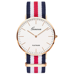 Casual Ginevra Tela della vigilanza della fascia donne degli uomini di moda dell'orologio di sport Unico Business quarzo - ASUPERMALL características