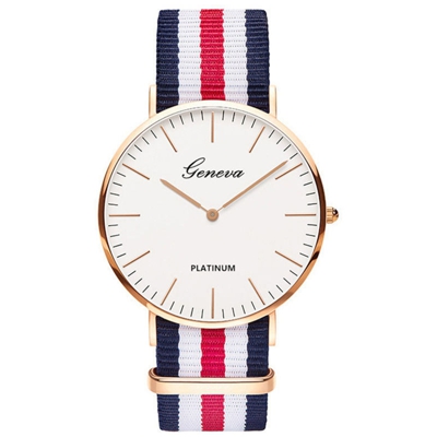 Casual Ginevra Tela della vigilanza della fascia donne degli uomini di moda dell'orologio di sport Unico Business quarzo - ASUPERMALL