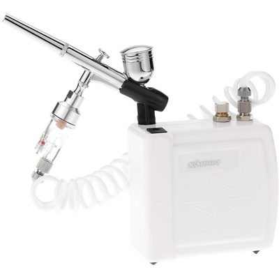 KKmoon Nuovo 100-240V professionale a gravita a doppia azione Airbrush compressore d'aria Kit per la pittura di arte trucco manicure mestiere Torta