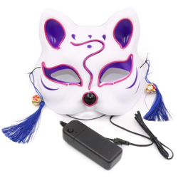 Fox di colore mezzo della maschera di protezione 10 festa di Halloween Led neon illuminano al abiti leggeri tonalita scura di Cosplay della características