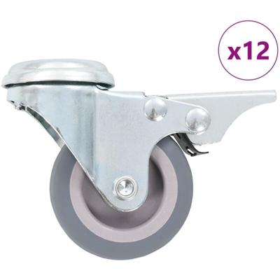 Ruote Girevoli con Foro per Bullone 12 pz 50 mm - VIDAXL